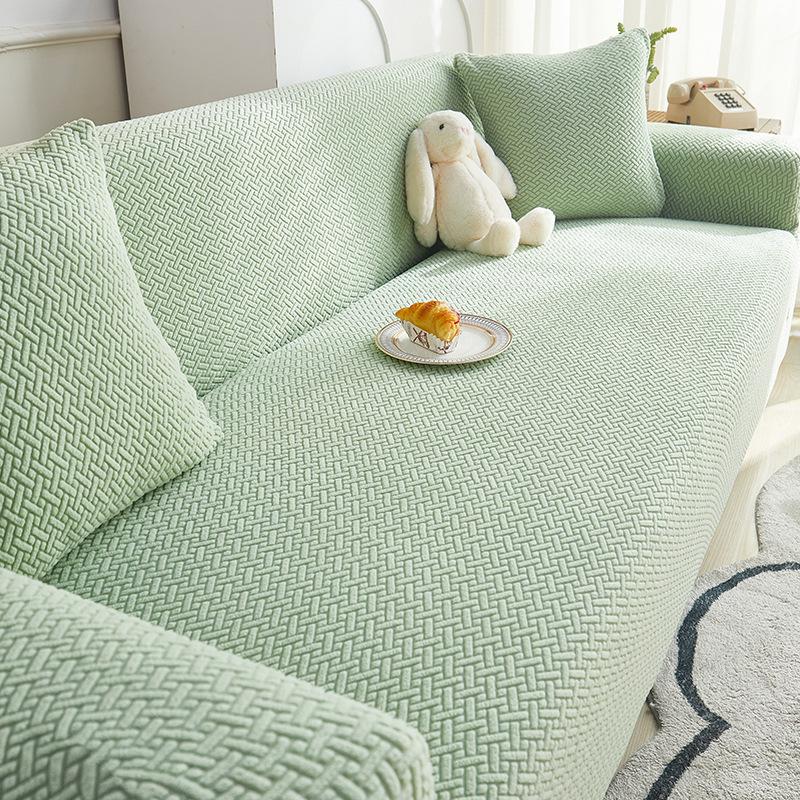 New Polar Fleece Anti Cat Scratching Cover and Fitted Sofa Cover Combination Sofa Solid Color for All Seasons