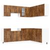 11 Piece Kitchen Cabinet Set Lucca Smoked Oak Wood Based Material