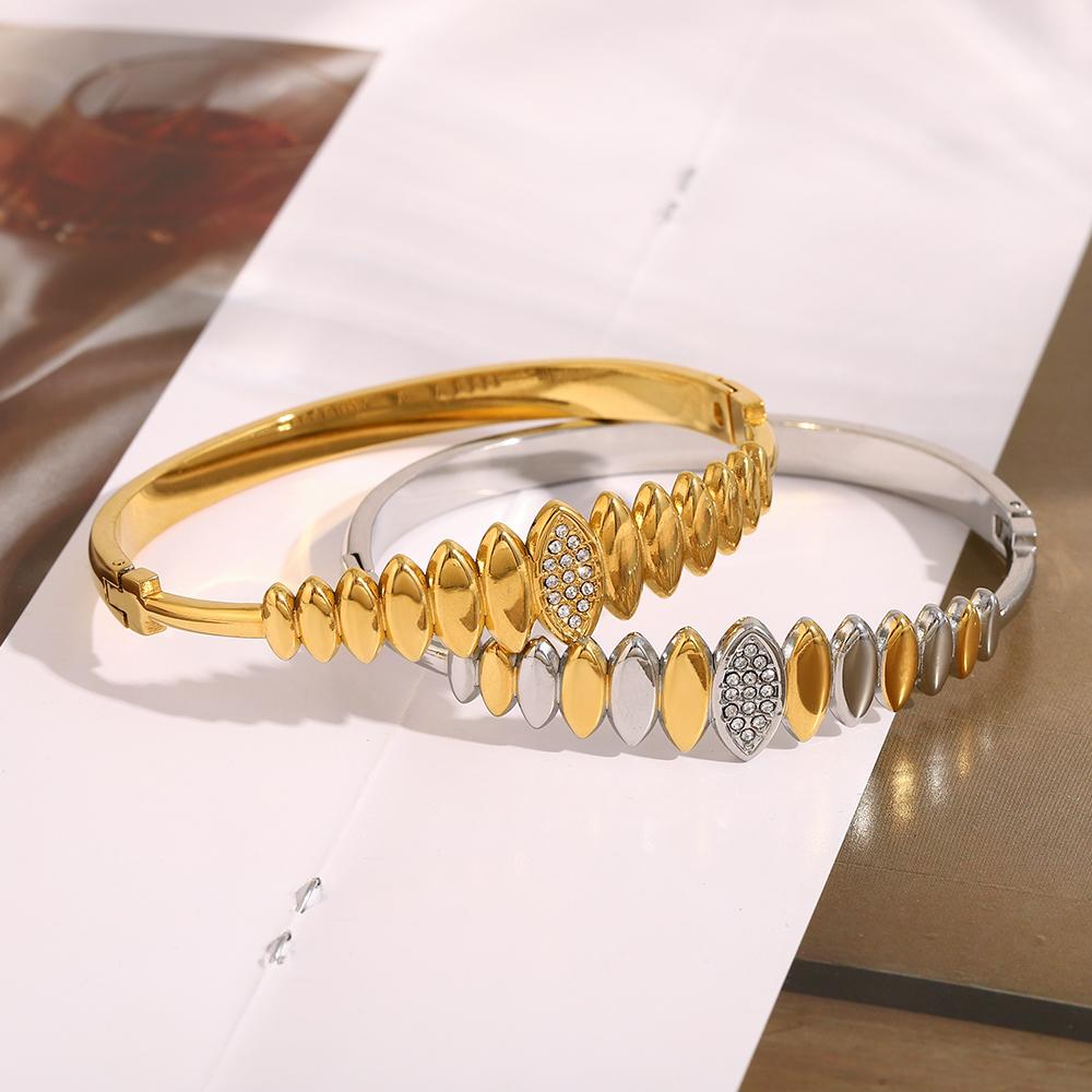 MamacitaSlay Creative Cool Stainless Steel Geometric Open Bracelet Party Popular Waterproof Wrist Jewelry High Quality Jewelry