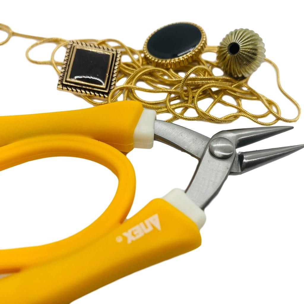 ANEX SUS410 Pliers with Double 253 and Easy To for and Tsumami Beginners Grip, Round, 135mm, No. [Compact Grip] Beading, Crafting, Wire, Zaiku,