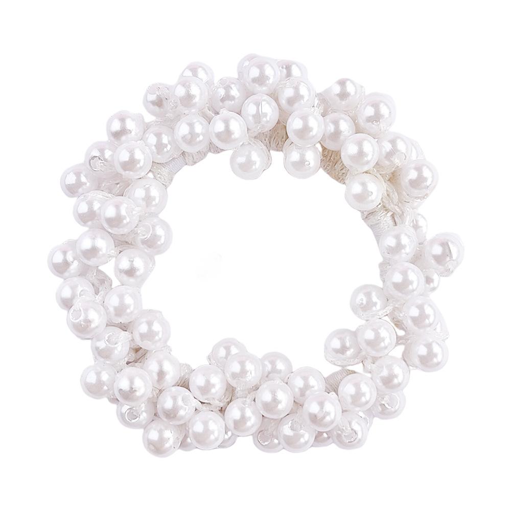 1/3pcs Woman Elegant Pearl Hair Ties Beads Girls Bow Scrunchies Rubber Hairbands Ponytail Holders Hair Accessories Elastic Hair Bands