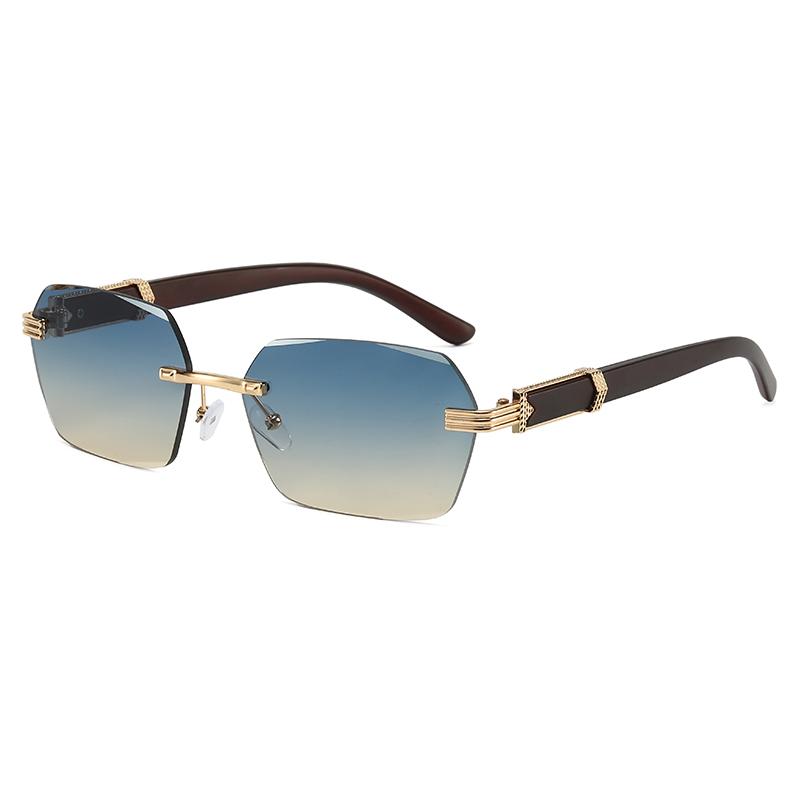 Manufacturer UV400 Female Sunglasses for Women Frameless Sun Glasses in Various Colors Transparent Blue Gray Tea