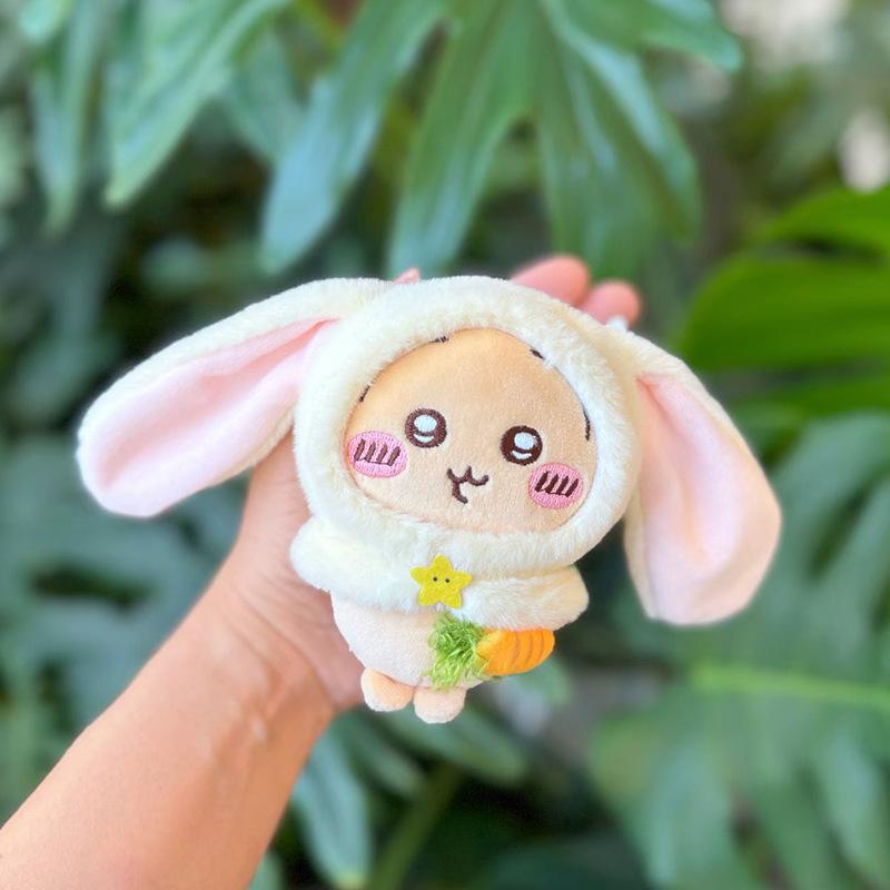 Cute Carrot Rabbit Plush Keychain Bag Charm Pendant Soft Stuffed Animal Doll Gift For Kids