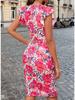 2025 Spring/Summer Sexy Ruffle Sleeve Floral Print Dress for Women