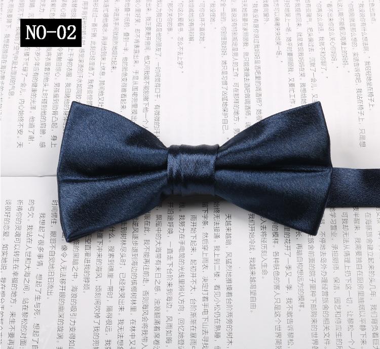 Bow Tie Men'S Business Wedding Suit Banquet Hosting Photography Solid Color Black And Red Glossy Bow Bow Flower
