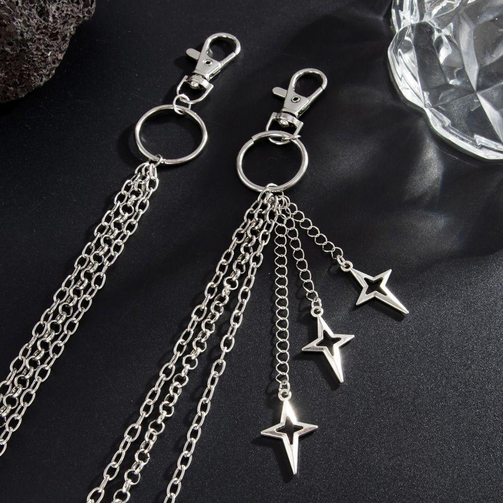 Retro Multilayer Star Pendant Pants Chain Pearl Gothic Cross Jeans Chain Zinc Alloy Korean Bag Chain Female