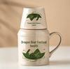 Ru Kiln Ceramic Insulated Teapot Set: Mute Thermos Pot with Teacup and Lid, Large Capacity, Chinese Style Office Cup.