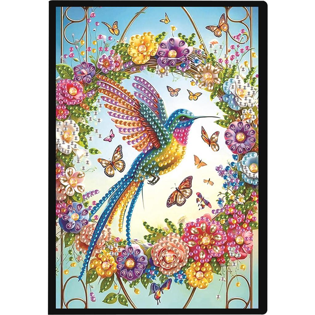 50-Page A5 Size 5D DIY Diamond Art Painting Notebook Kit Crystal Notepad Sketchbook for DIY Gifts and Festive Occasions