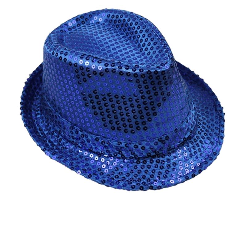 Magic Show Hat Universal For Adults And Children Fashionable Top Hat Silver Sequin Jazz Hat Stage Magic Hat