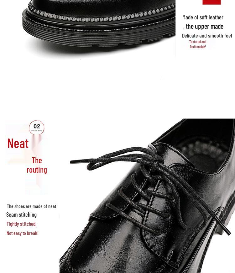 Men's Korean Style Formal Leather Brogue Shoes for Weddings and Business