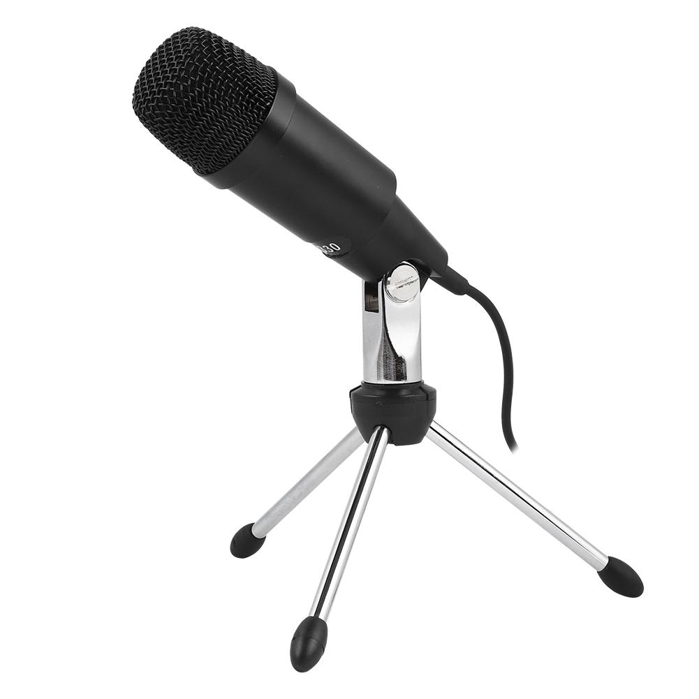 5V USB Condenser Microphone Online Voice Zinc Alloy Mic for LaptopCelsius Computer Black
