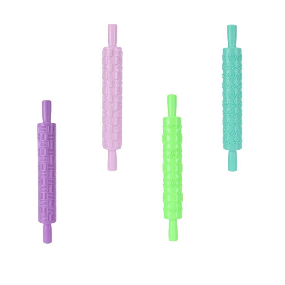 3D Pattern Pattern Rolling Pin Non-Stick Cookie Rolling Pin Patterned Dough Roller Clay Craft