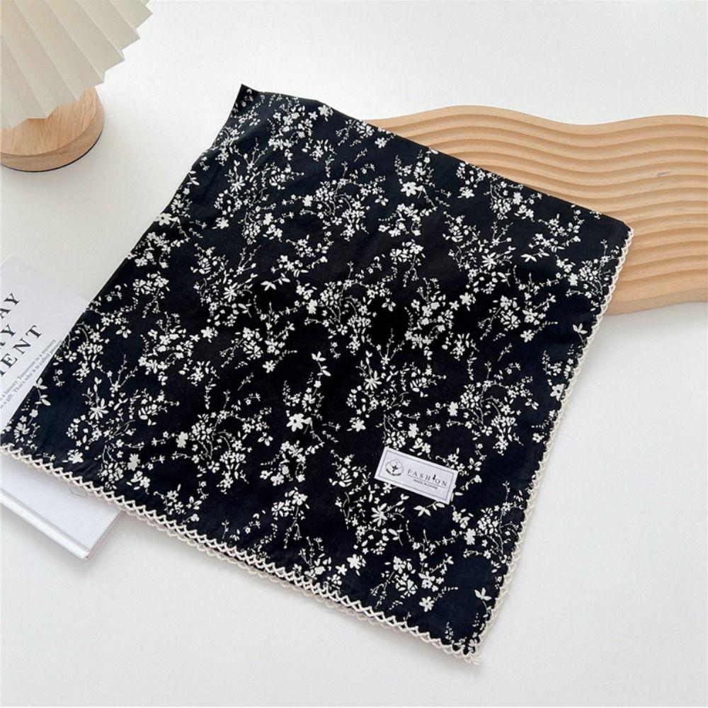 Floral Cotton Linen Print Scarves Scarf Hair Band Square Handkerchief  Scarf Accessories