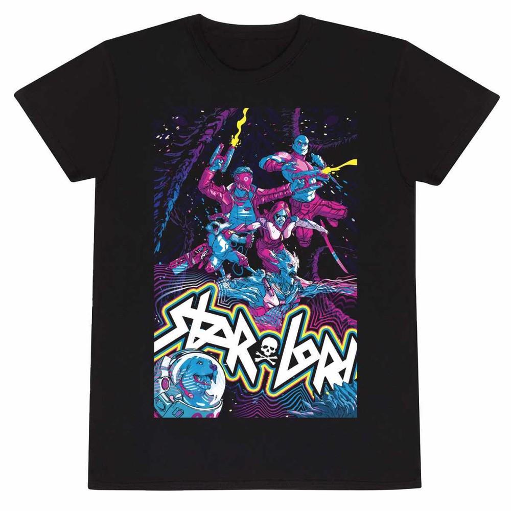 Guardians Of The Galaxy Video Game Poster Unisex Black T-Shirt S