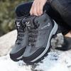 Fashion Brand Men Winter Snow Boots Waterproof Leather Sneakers Plush Warm High Top Men's Boots Outdoor Male Hiking Boot Shoe Size 39-47