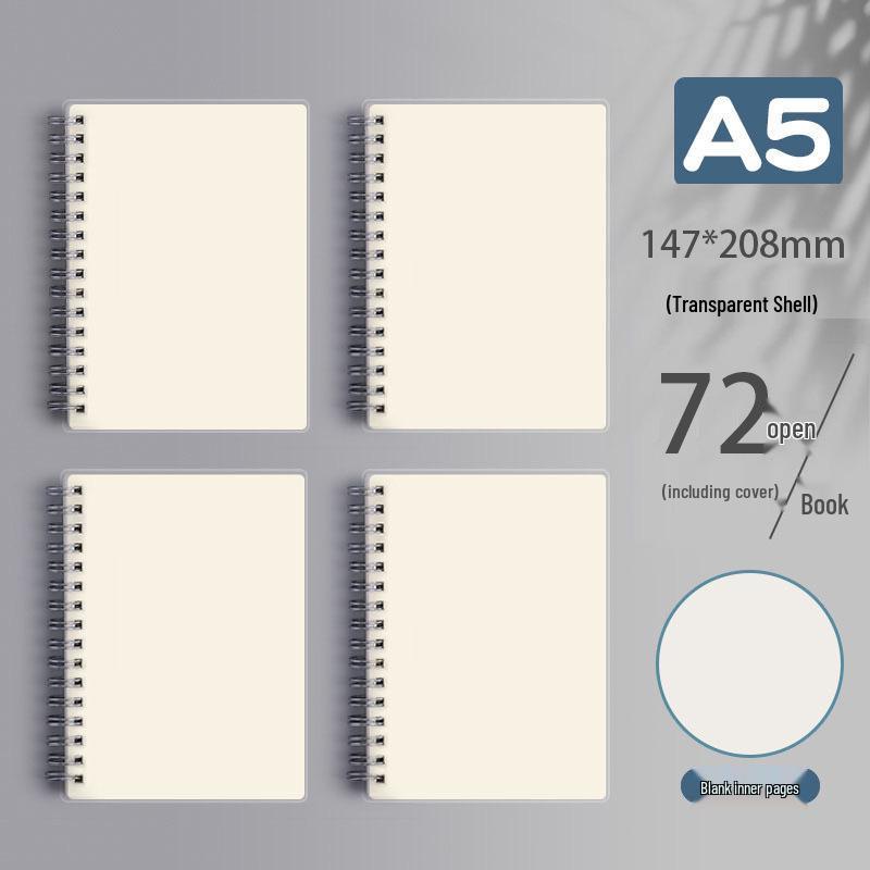 Clear PP Cover Spiral Notebook, Student Grid & Lined, Large B5 Size