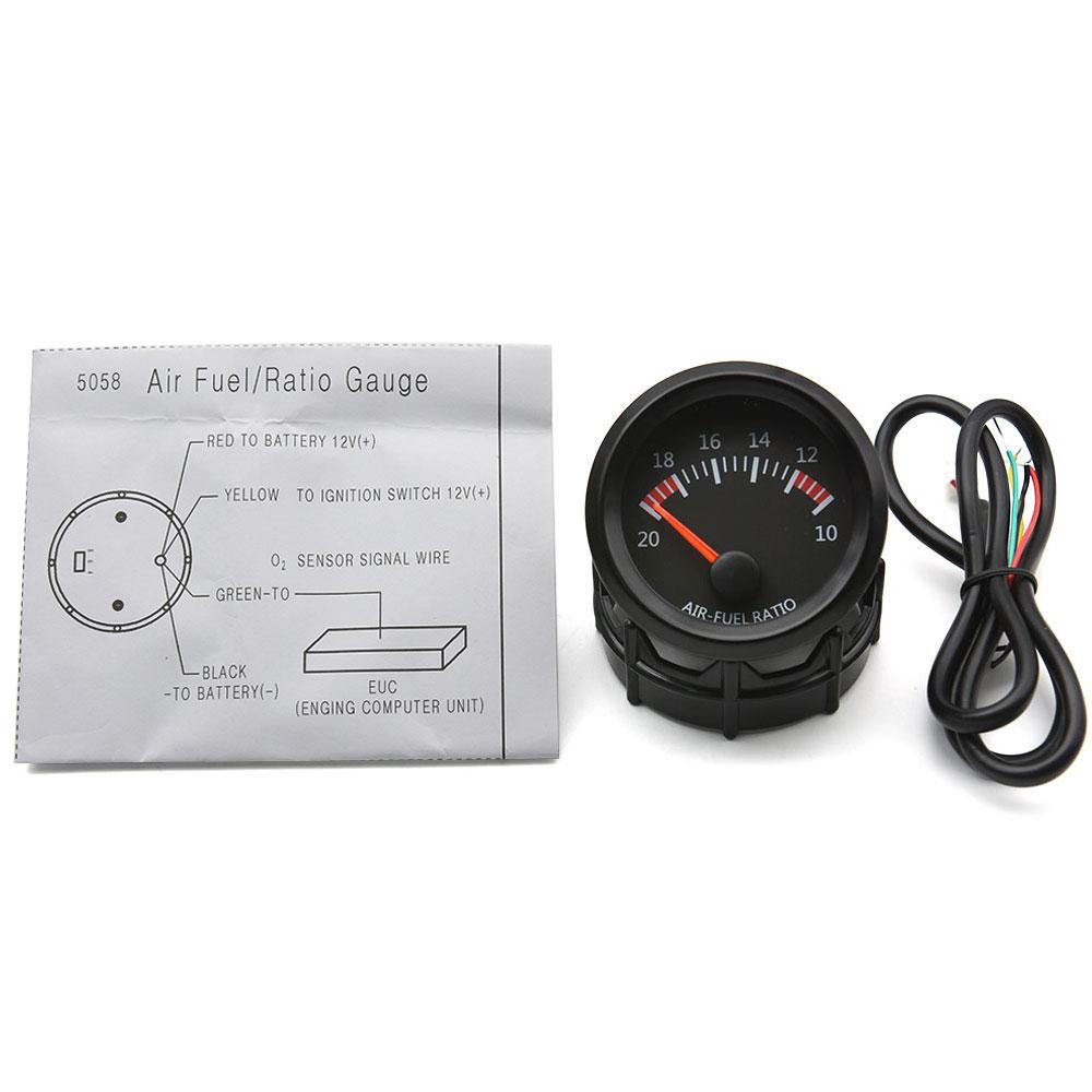 Car 52MM Air Fuel Ratio Gauge 12V Racing Air Fuel Meter Indicator with Narrow O2 Oxygen Sensor 0258006028 52MM Gauge Pod CUp