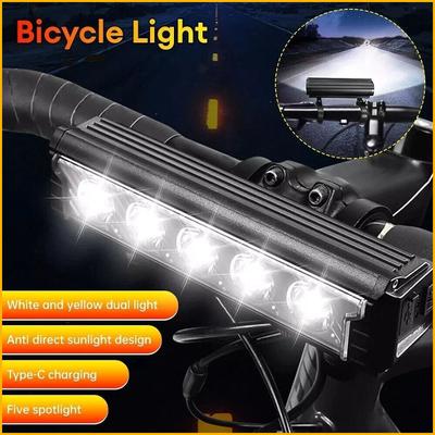 Headlight High-Power Rechargeable Bike Light Ebike Conversion Kit  Led Lighting Bar For Night Cycling Urban Road