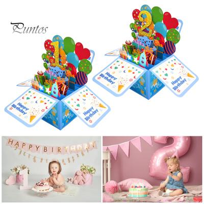 Geburtstagsgrußkarte, faltbar, dreidimensionales 3D-Design, alles Gute zum Geburtstagskarte, Geschenk für Baby, Tochter, Sohn