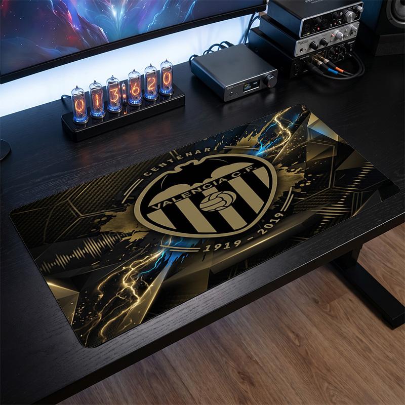 Valencia FC Thema Muster Mauspads, Fußball Logo Design XXL Gaming Schreibtischmatte Rutschfeste Computer-Mauspad