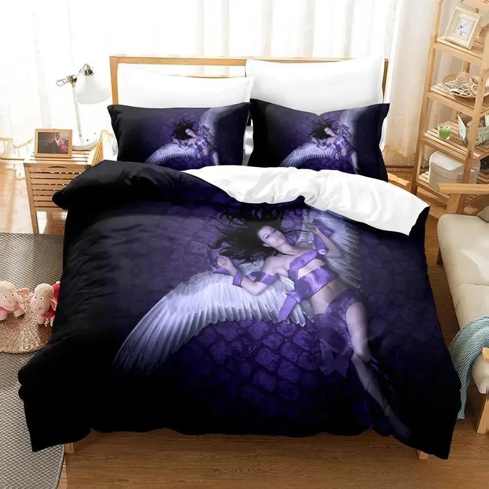 3D Fantasy Angel All Season Guardian Angel Printed Bed Set Duvet Cover Pillowcase Bedding Set Bed Linen Sheet Quilt Cover Full
