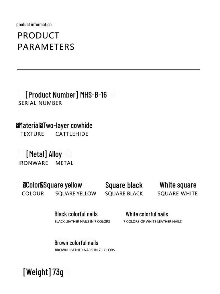 MHS-B-16 Acrylic Square Nail Backpack with Short Shoulder Strap