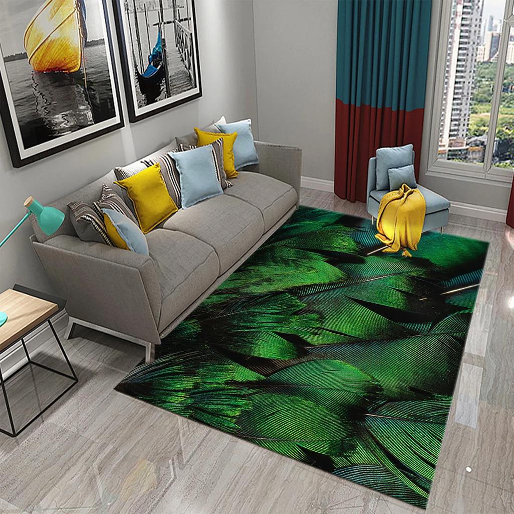 Colorful Feather Carpet for  Living Room Sofa Coffee Table Light Luxury Carpet Family Bedroom Bedside Rugs Bathroom Non-slip Rug