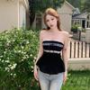 #Summer new pure lace lace bow tube top integrated chest pad top women