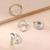 Retro Geometric Ring Set: 4-Piece Cool, Exaggerated Style Rings
