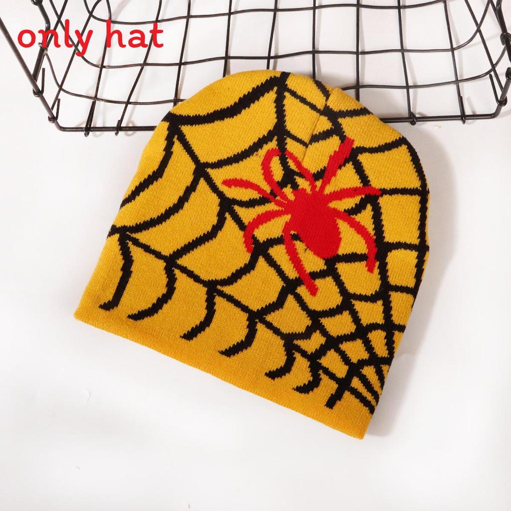 Spider Pattern Knit Beanie For Men And Women Warm Streetwear Fashion 2023
