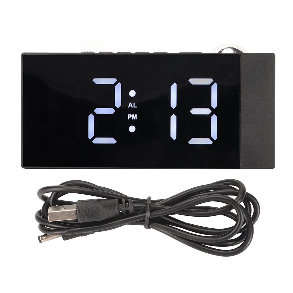 Projektions Digitaler Wecker 180 Grad Drehung Helligkeit Einstellbar USB-Aufladung LED Wecker für das Büro