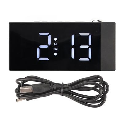 Projection Digital Alarm Clock 180 Degree Rotation Brightness Adjustable USB Charging LED Alarm