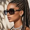 1/5pcs Sets Trendy Rectangle Sunglasses Big Frame Colorful Women Luxury Brand Driving Sunglasses UV400 Y2K Retro Sun Glasses