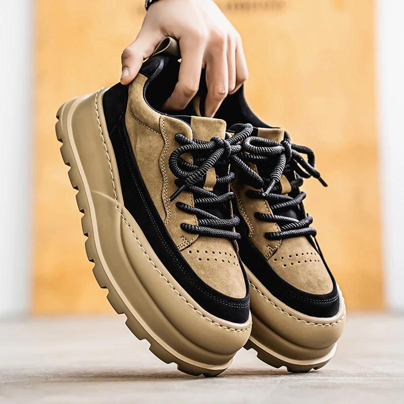 Loafers Casual Sneaker Thick Bottom Men's Sneakers Fashion Sports and Leisure Wear-resistant Shoes for Men Soft and Comfortable