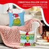 Christmas Happy Throw Pillow Cover, 18 X 18 Inch, Winter Holiday Cushion Cover Sofa Decor