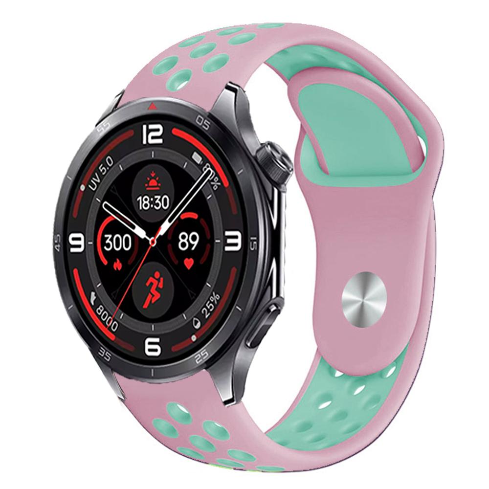 18mm 22mm 20mm Zweifarbiges Silikonarmband für Oneplus Watch 3 43mm 46mm/Lite/2R Atmungsaktives Armband für OPPO Watch S/X2 mini Band