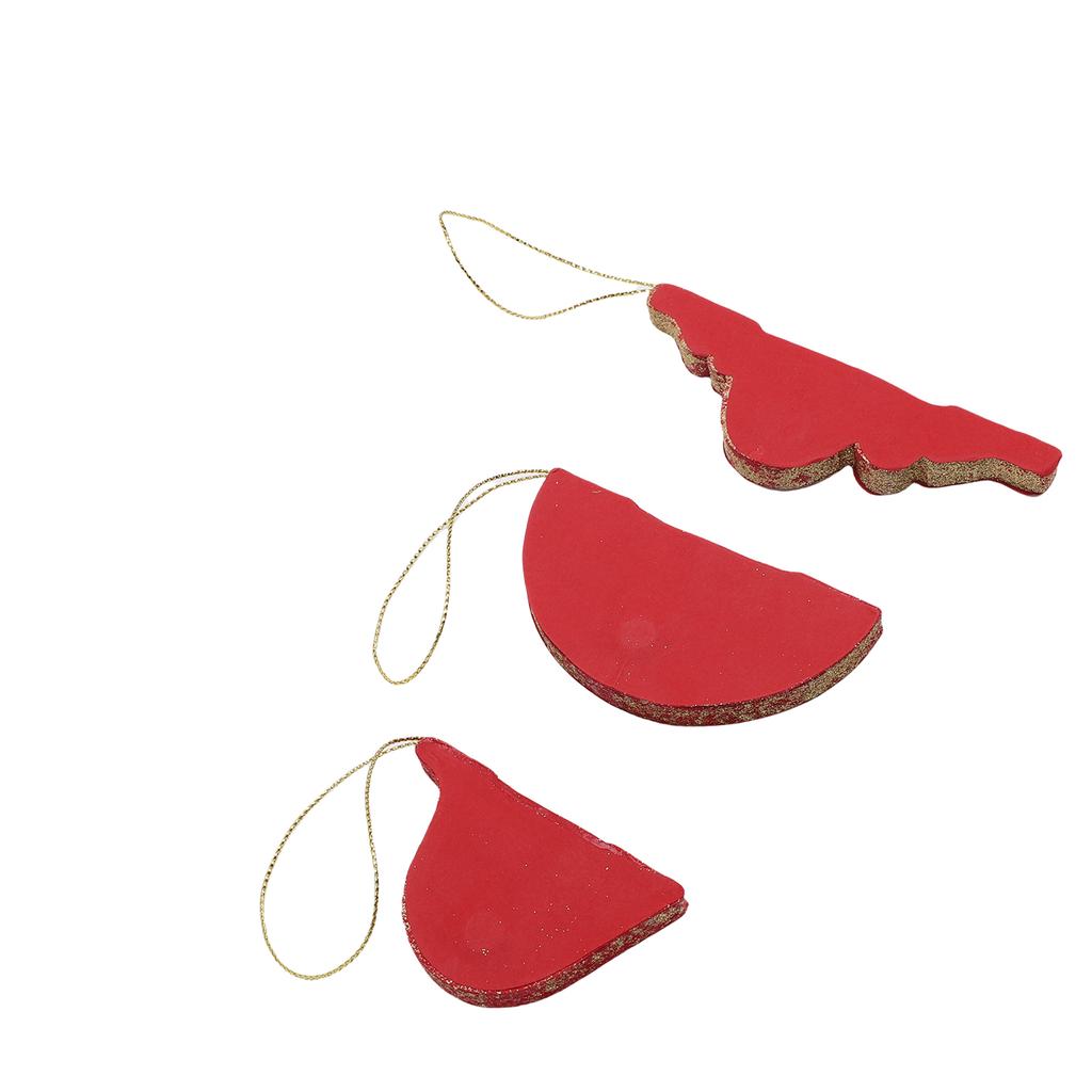 3 Pack Hanging Paper Xmas Tree Decorations Decorative Paper Lantern Ornament with Glitter Edge