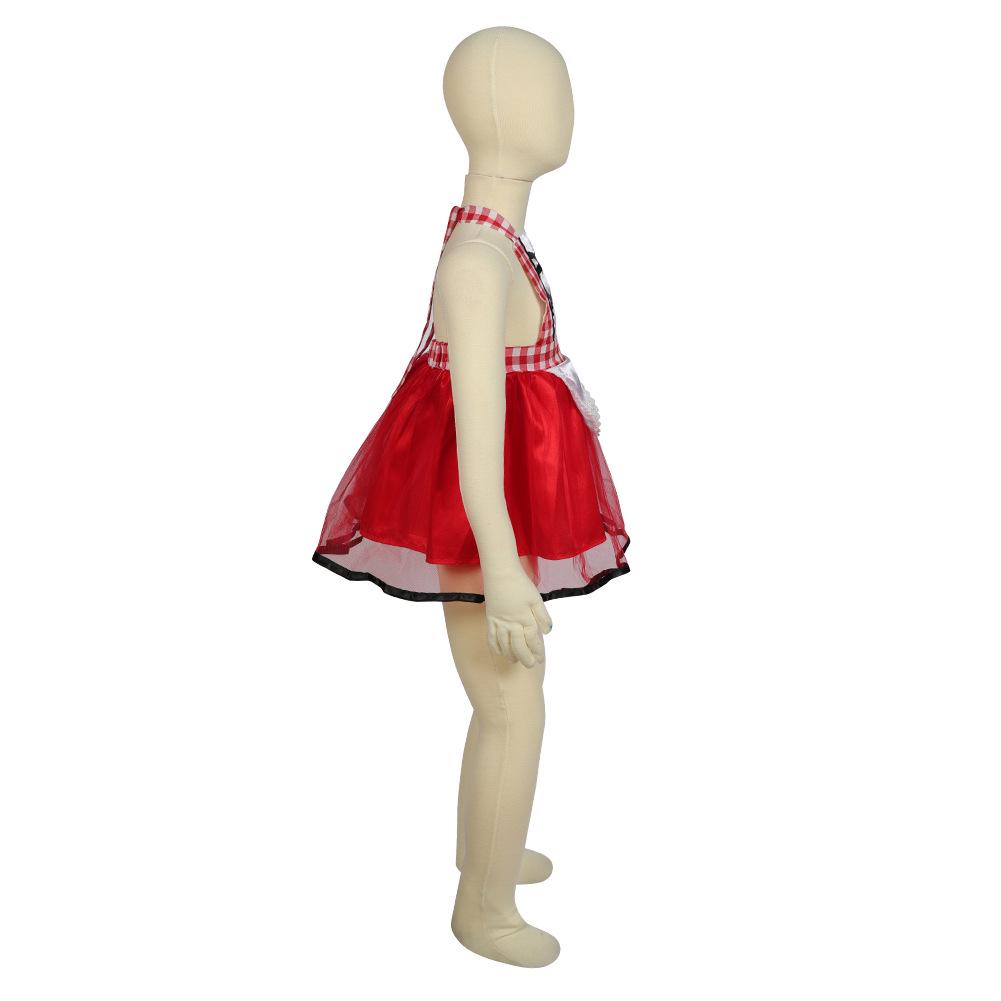 Costume Cappuccetto Rosso per Bambine da 1 a 3 Anni: Set Vestito e Mantello da Strega per Cosplay di Halloween