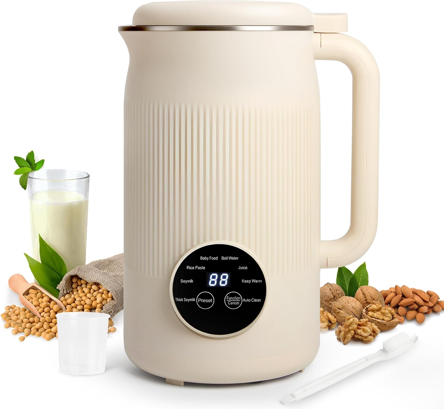 

8-in-1 Nut Milk Maker Blender, 40oz, Automatic Soybean & Non-Dairy Blender with Delay, Keep Warm, Self-Cleaning