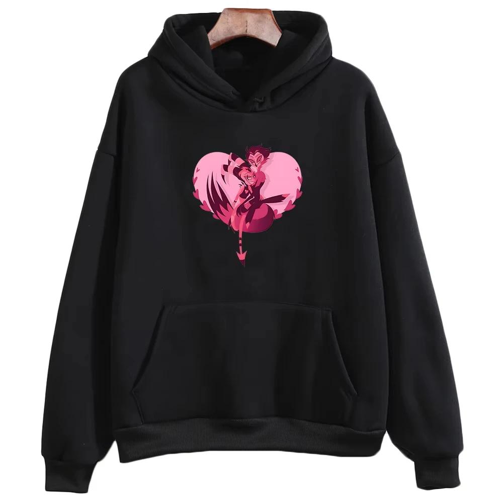 Helluva Boss 2D Hooded Cartoon Print Japanese Anime Cute Sweatshirt Funko Pop Fleece Comfortable Clothes Unisex Harajuku Pullove