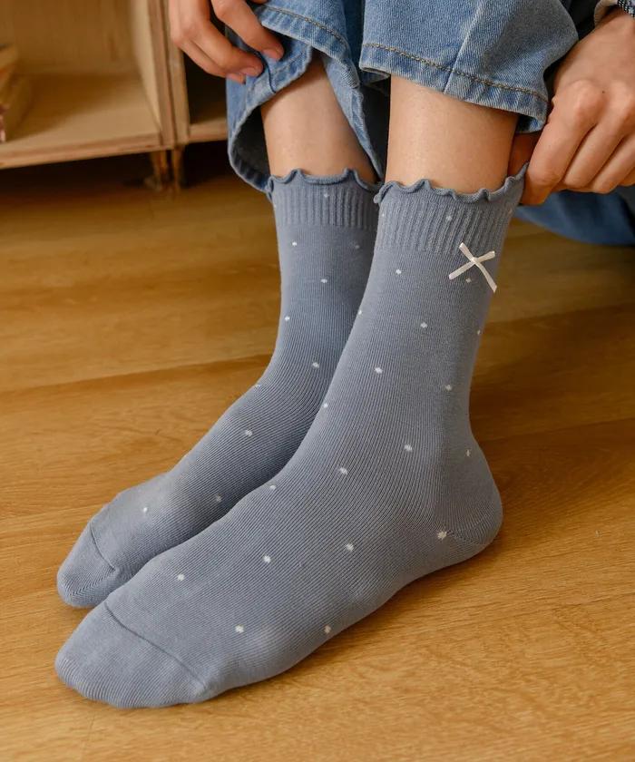 Dot Ribbon Frill Socks_KSO260150