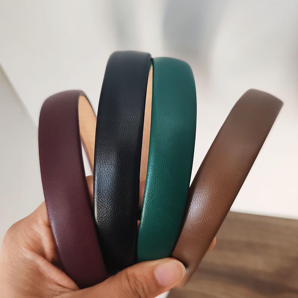 2pc European and American Retro Solid PU Headband Hair Bands Hairband Hoop for Women Girls Holiday Korean Hair Accessories