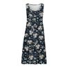 Women Summer Spring Pleated Bohemian Dresses Cute Sleeveless Flowing Beach Straight T-Shirt Tank Dresses Round Neck Dresses