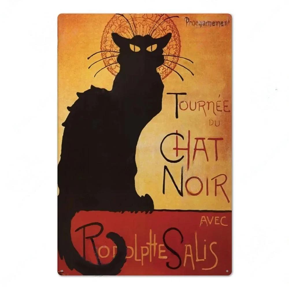 

DORA Tin Sign Halloween Black Cat Posters Vintaget Metal Signs Wall Decor Tin Plaque Metal Vintage Tin Sign for Living Room 20x30cm（7.8x11.8inch）