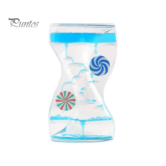 Beruhigendes Blasen-Timer-Spielzeug Flüssige Bewegungsblase Drehende Räder Stressabbau Buntes Öl-Tropf-Sanduhr Fidget Zuhause Büro Schreibtischdekoration Kinder