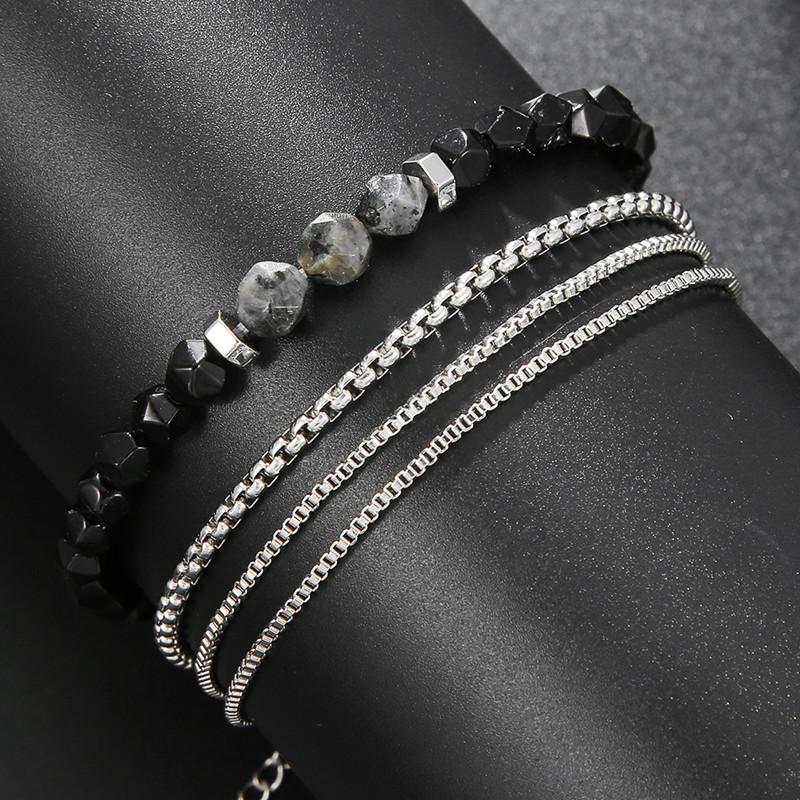 2pcs/Set Fashion Beaded Bracelets for Men And Women with Stone Charm Jewelry Set Best Gift Ideas