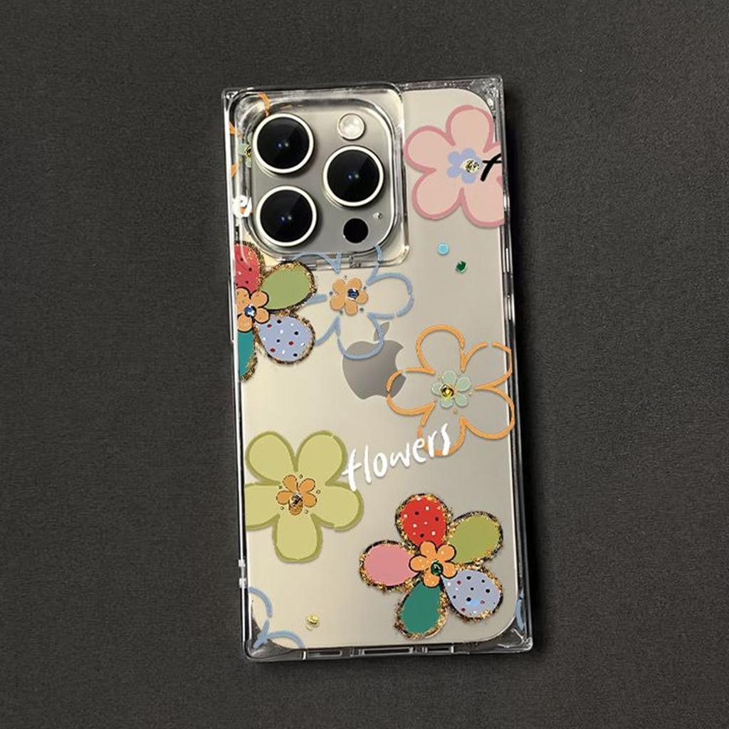 Ice Crystal Cube Transparent Mobile Phone Case Ultra-thin Transparent Airbag Anti-fall Mobile Phone Case Fashionable and Cute Trend