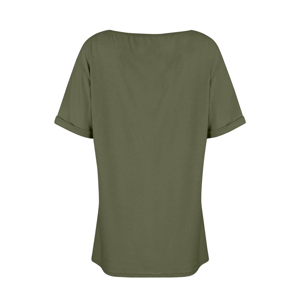 Women's Fashionable Deep V,neck Short,sleeved Color Casual Loose Top