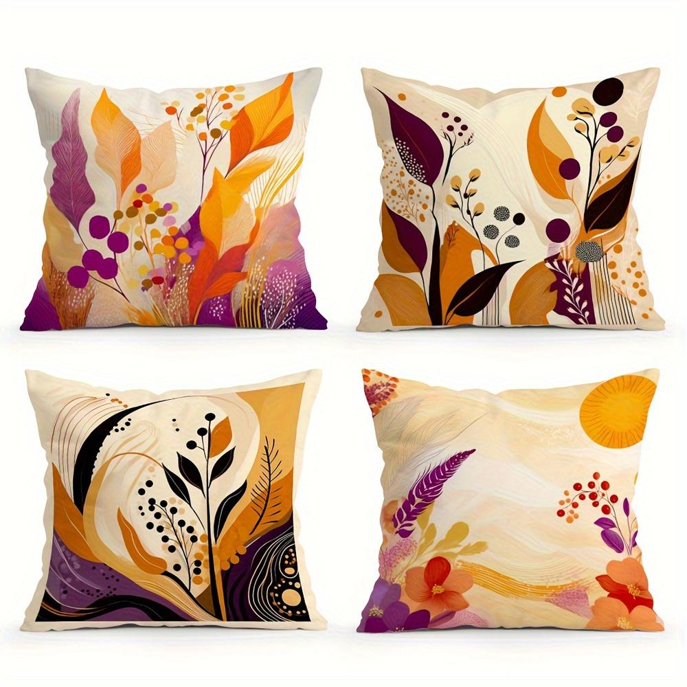Abstract Floral Pattern Double-sided Printed pillow cover Short plush Suitable living rooms bedrooms sofas throw cushion cover