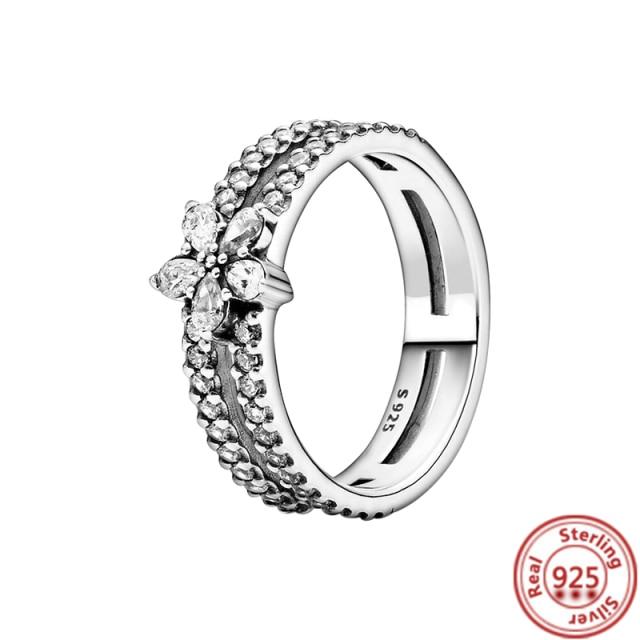 New Fashion100 %925 Silver Rings Shining Row Of Zirconia Eternity Rings For Women Engagement Jewelry Anniversary